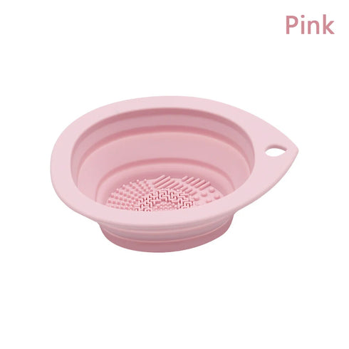 Silicone Makeup Brush Cleaner Folding Scrubber Bowl Tool
