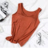 Women's Vest Tops with Built In Bra Padded Slim Fit Casual