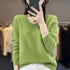 100% Merino Wool V-Neck Pullover Sweater for Women