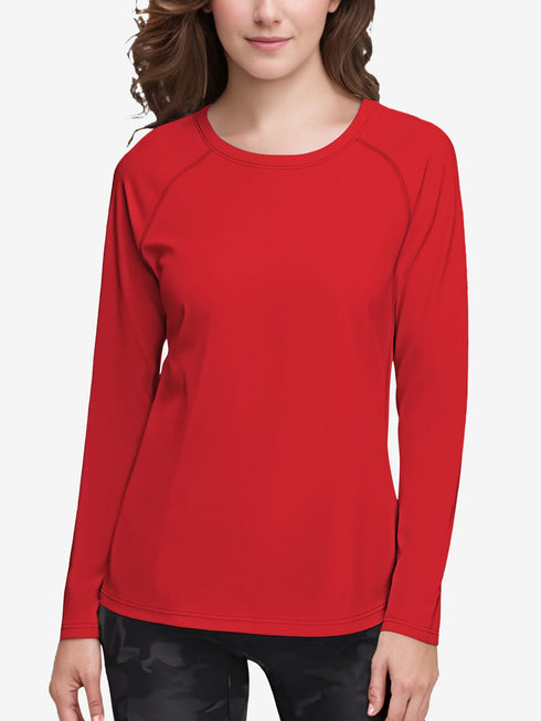 Women's Solid Colour Crew Neck Long Sleeve T-Shirt