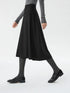 Wool High Waisted A-line Skirt for Women