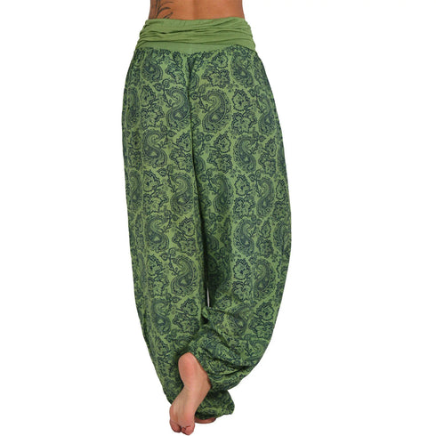 Plus Size Printed Wide Leg Harem Pants