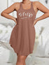 Plus Size Letter Print Sleeveless Nightgown