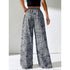 Plus Size Leopard Print Wide Leg Trousers