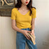 Basic V-neck Ribbed Summer Pullover Sweater