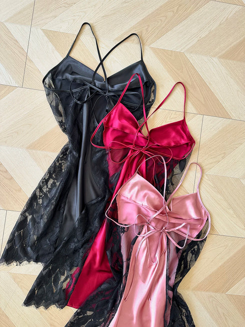 Lace Splicing Nightdress for Women - Elegant & Comfortable