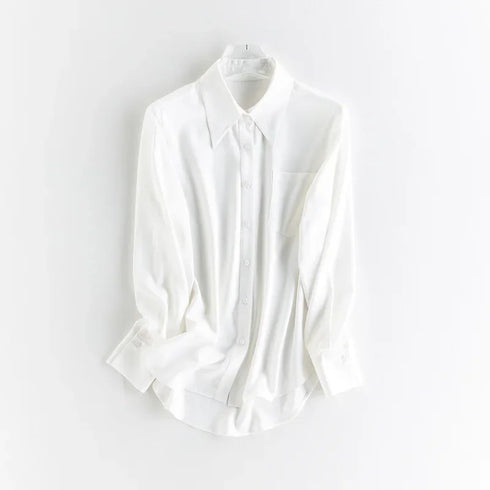 Women's Long Sleeve Solid Colour V-Neck Top