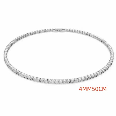925 Sterling Silver Zircon Chain Necklace for Women