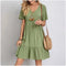 Women’s Summer Peplum V-Neck Ruffle Dress