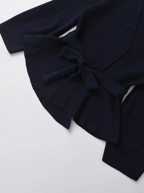 V-Neck Shoulder Pad Knit Blazer for Women
