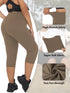 Plus Size High Waisted Tummy Control Capri Leggings