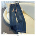 Wide Leg Denim Jeans with Scarf Belt