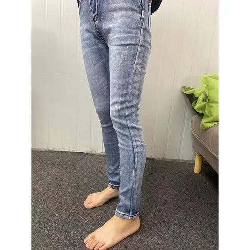 High Waist Thermal Jeans for Women - Warm Plush Denim