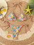 Floral Print Triangle Bikini Set with Brazilian Bottoms