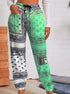 Plus Size Geometric Print Ankle-Length Pants