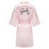 Team Bride Satin Robe with Black Letters