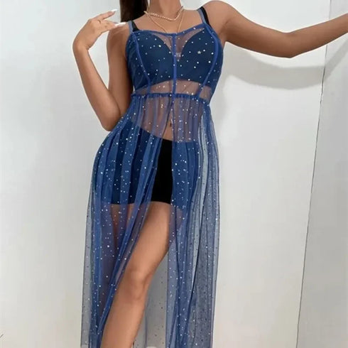 Boho Mesh Maxi Dress for Summer Festivals