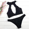 Women's Black Halter Neck Bikini Set