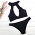 Women's Black Halter Neck Bikini Set