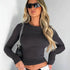 Seamless Long Sleeve Yoga Top in Grey