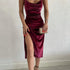 Hugcitar Velvet Swing Collar Sleeveless Maxi Dress