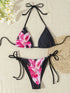 Floral Print Triangle Bikini Set with Brazilian Bottoms