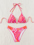 Floral Print Triangle Bikini Set with Brazilian Bottoms