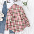 Loose Fit Cotton Plaid Shirt for Women