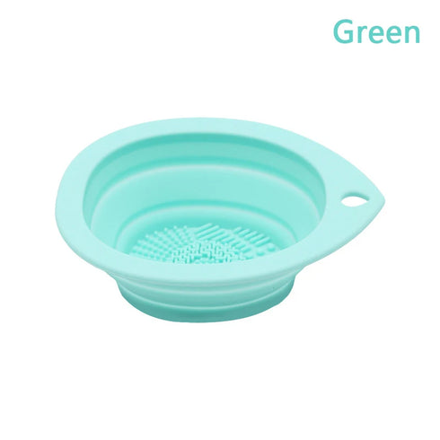 Silicone Makeup Brush Cleaner Folding Scrubber Bowl Tool