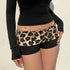 Leopard Print Low Waist Slim Booty Shorts for Women