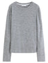 DUSHU Women's Green and Grey Layered Knit Top