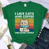 Cute Cat & Coffee Graphic Tee for Women