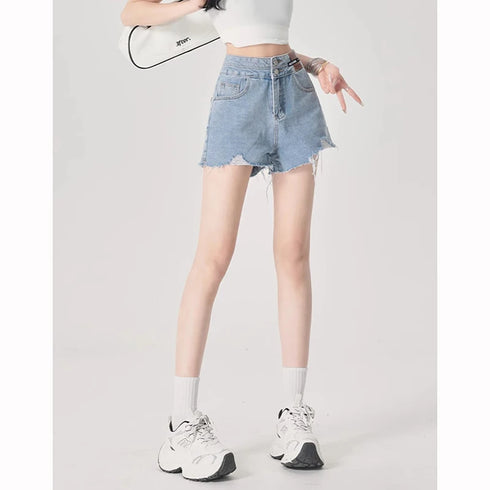 Chic High Waist Denim Shorts for Women