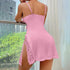 Women’s Backless Lace Trim Mini Nightdress