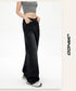 High Waist Loose Fit Black Denim Trousers for Women