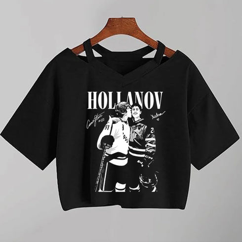 Sleeveless Cartoon Print V-Neck T-Shirt for Women
