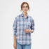 Loose Women's Plaid Shirt - Long Sleeve Casual Blouse