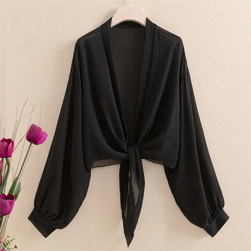 Women’s Summer Kimono Cardigan in Mesh Chiffon