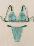 Floral Print Triangle Bikini Set with Brazilian Bottoms