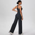 Backless Yoga Set with Wide Leg Pants