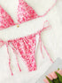 Floral Print Triangle Bikini Set with Brazilian Bottoms