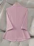 Single-Button Three-Quarter Sleeve Slim-Fit Blazer