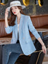 Casual Slim Fit Blazer in Blue for Women