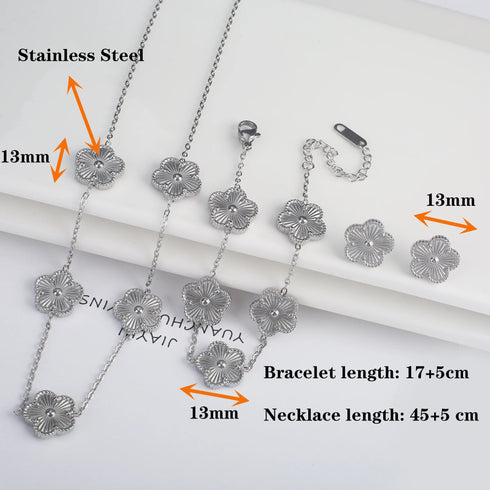 Stainless Steel Adjustable Clover Bracelet for Women