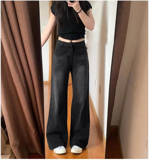 Women's Thick Fleece Straight Jeans - Casual Velvet Denim