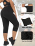 Plus Size High Waisted Tummy Control Capri Leggings
