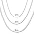 925 Sterling Silver Solid Snake Chain Necklace 40-75cm