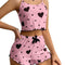 Heart Women Pajamas Set Shorts Sleepwear Love Print Top