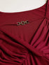 Plus Size Women's Ruffle Sleeve Slant Placket T-shirt