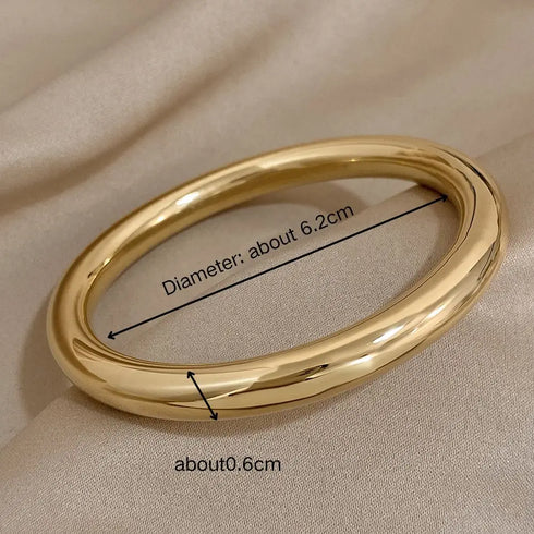 Glossy Solid Colour Thick Stainless Steel Bangle